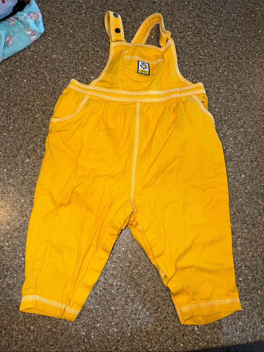 Esprit 1990s Vintage Yellow Kids Overalls
